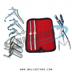 Hegar uterine dilator set 2pieces 7-8, 11-12, mathieu speculum, collin 3pcs, grave 3pcs